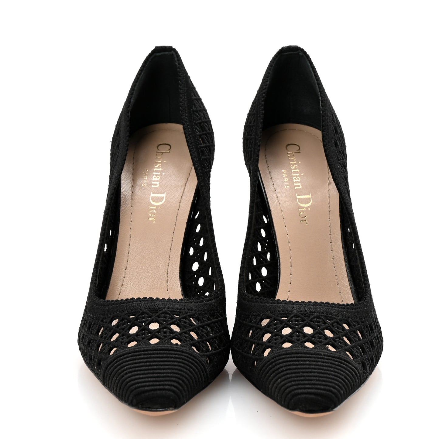 Mesh Cotton Cannage Dior Capture 100mm Pumps 36 Black
