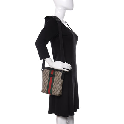 Gucci GG Supreme Monogram Web Messenger Bag Black 2 of 15
