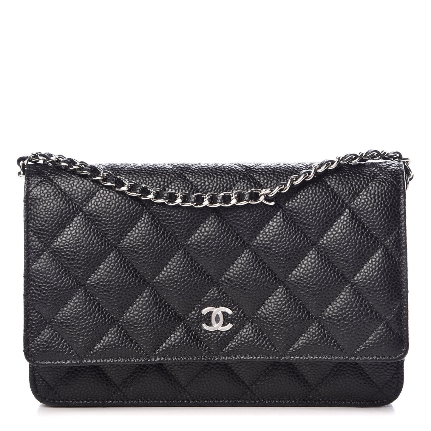 Caviar Quilted Wallet On Chain WOC Black