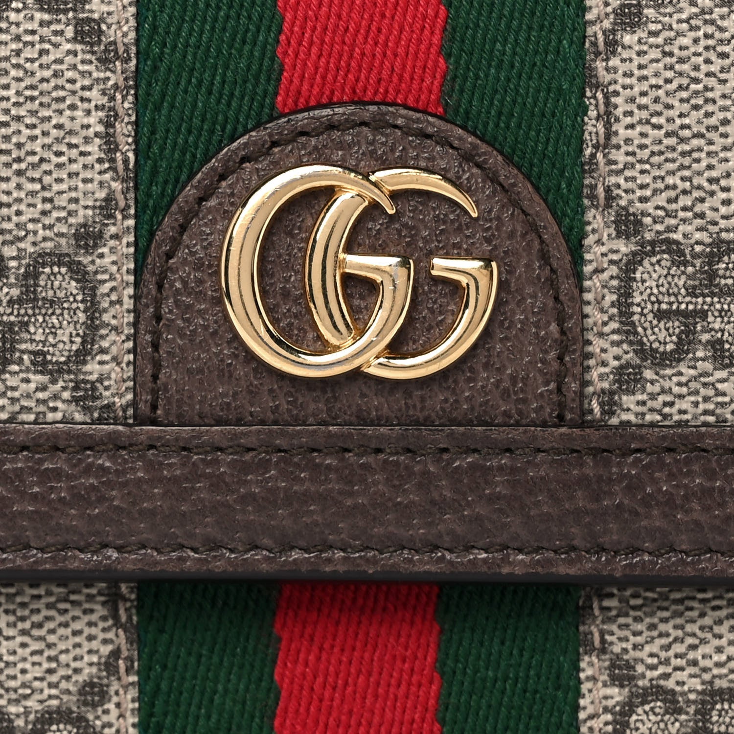 Gucci GG Supreme Monogram Web Ophidia Continental Wallet Brown 8 of 13