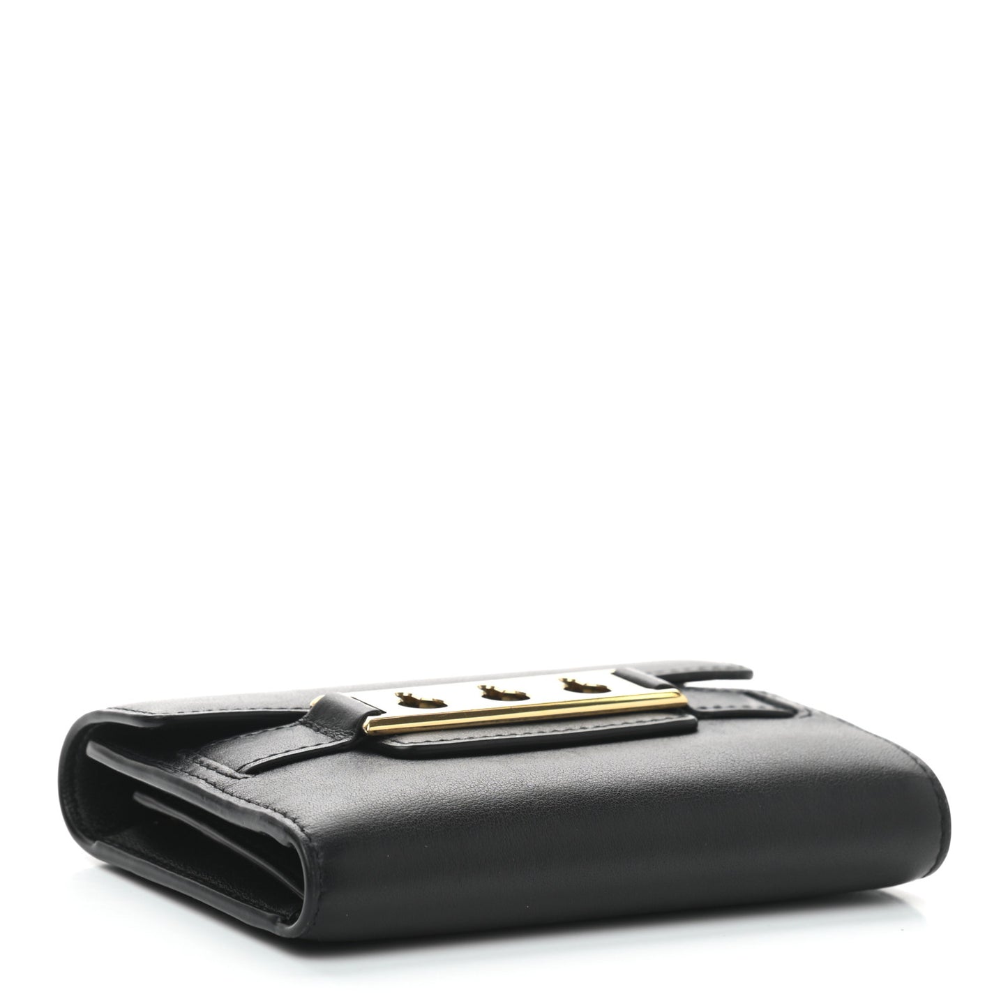 Joy Calfskin Tempête Compact Wallet Black