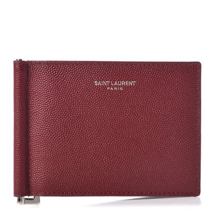 Saint Laurent Grain De Poudre Bill Clip Card Case Palissandre 1 of 9