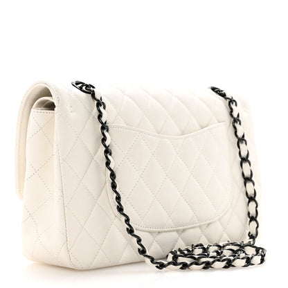 Chanel Crumpled Calfskin Quilted Medium Double Flap White 3 of 11
