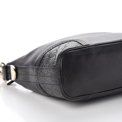 Gucci Pebbled Calfskin Guccissima Trim Medium Signoria Hobo Black 9 of 11