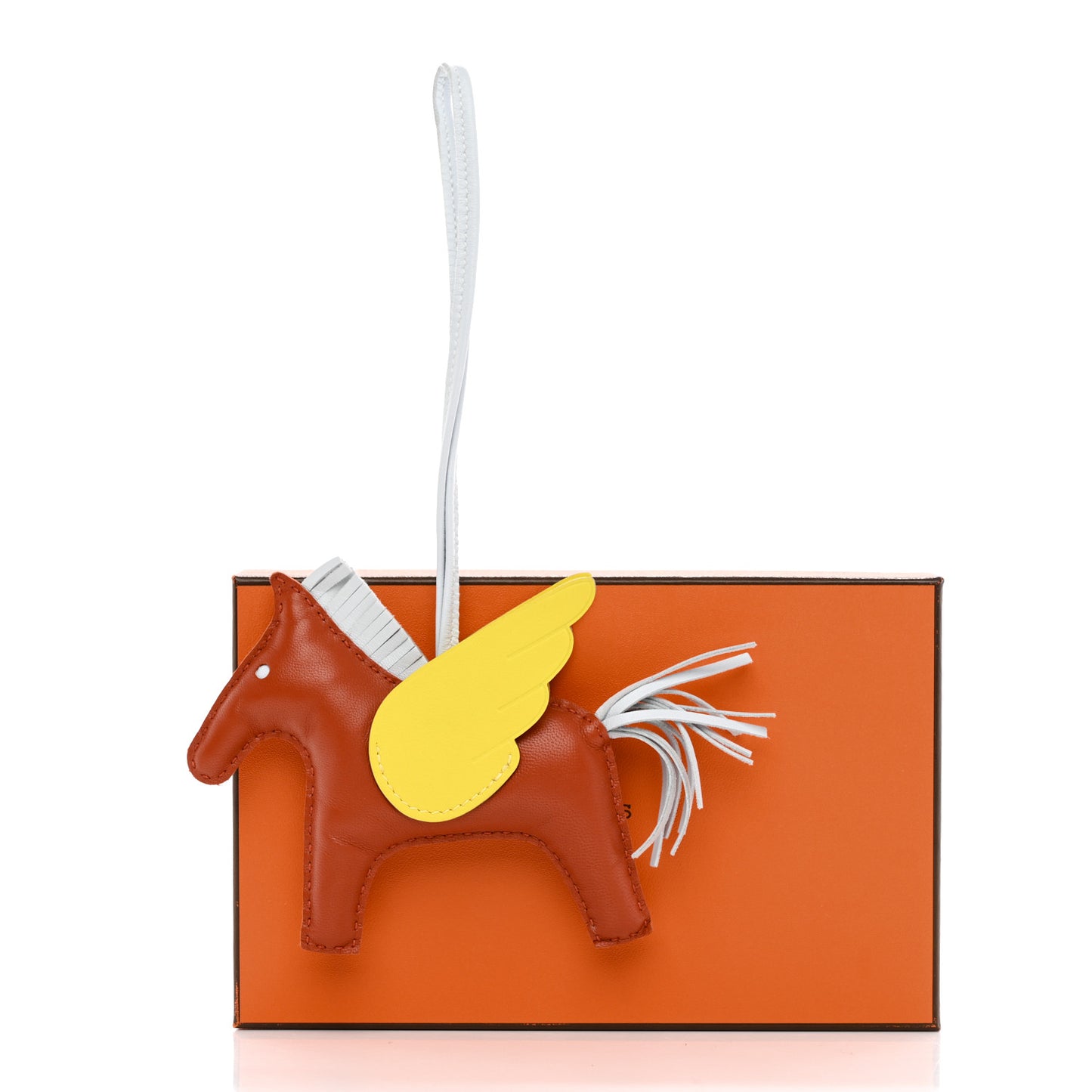 Milo Lambskin Grigri Rodeo Pegase Horse Bag Charm MM Cornaline