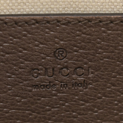 Gucci GG Supreme Monogram Textured Dollar Calfskin Web Mini Ophidia Top Handle Bag Beige Ebony New Acero 6 of 12