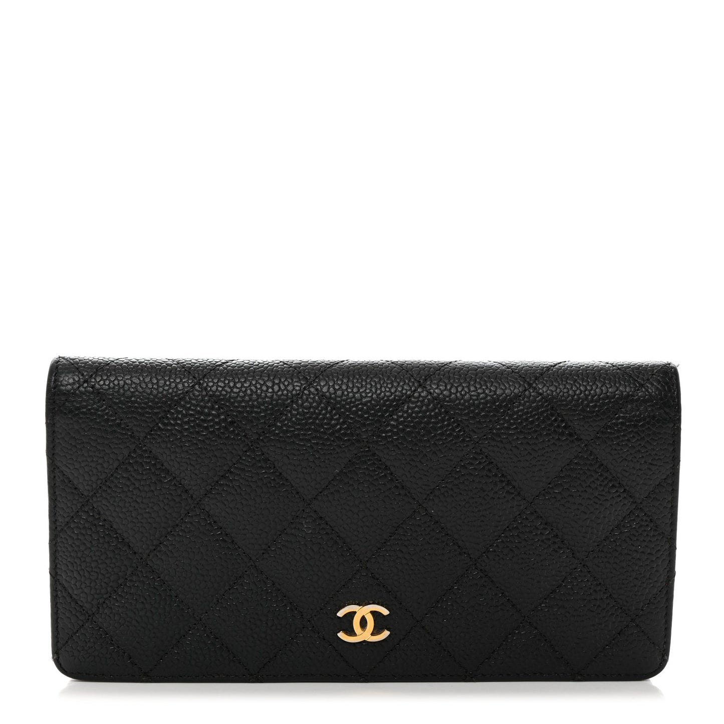 Caviar Quilted Yen Wallet Black