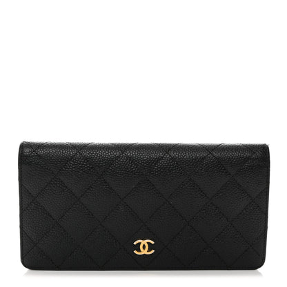 Chanel Caviar Quilted Yen Wallet Black 1 of 12