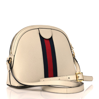 Gucci Textured Dollar Calfskin Web Small Ophidia Dome Shoulder Bag Mystic White 5 of 12