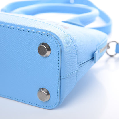 Balenciaga Signature Grained Calfskin Logo XXS Ville Top Handle Bag Baby Blue Black 8 of 8