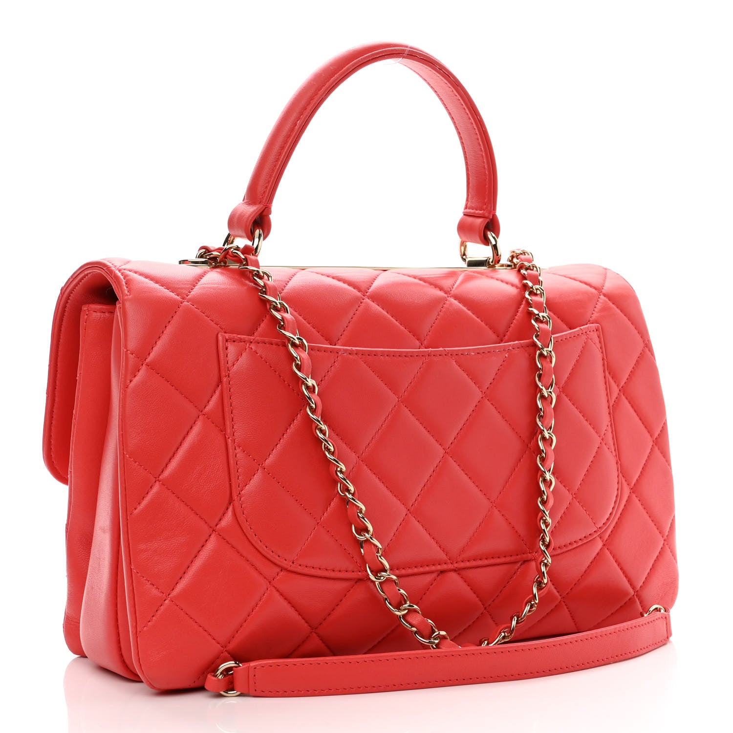 Chanel Lambskin Quilted Medium Trendy CC Flap Dual Handle Bag Red 3 of 12