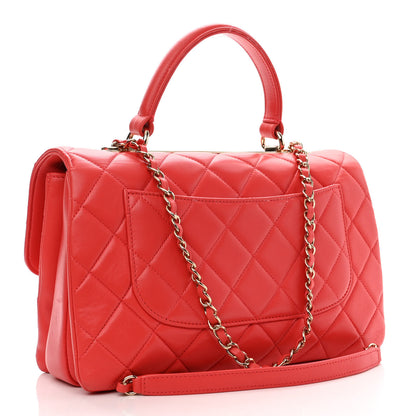 Chanel Lambskin Quilted Medium Trendy CC Flap Dual Handle Bag Red 3 of 12
