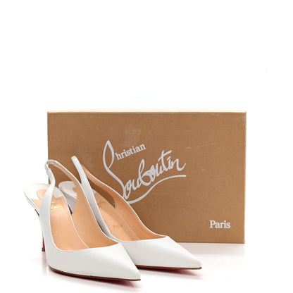 Christian Louboutin Nappa Clare Sling 80 Pumps 39.5 White 4 of 10