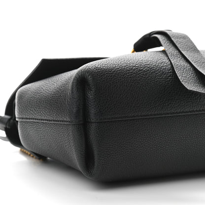 Valentino Garavani Pebbled Calfskin Small VRing Chain Shoulder Bag Black 8 of 10