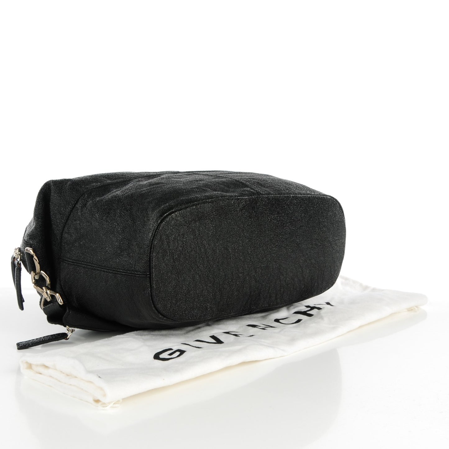 Glazed Pebbled Calfskin Medium Nightingale Black