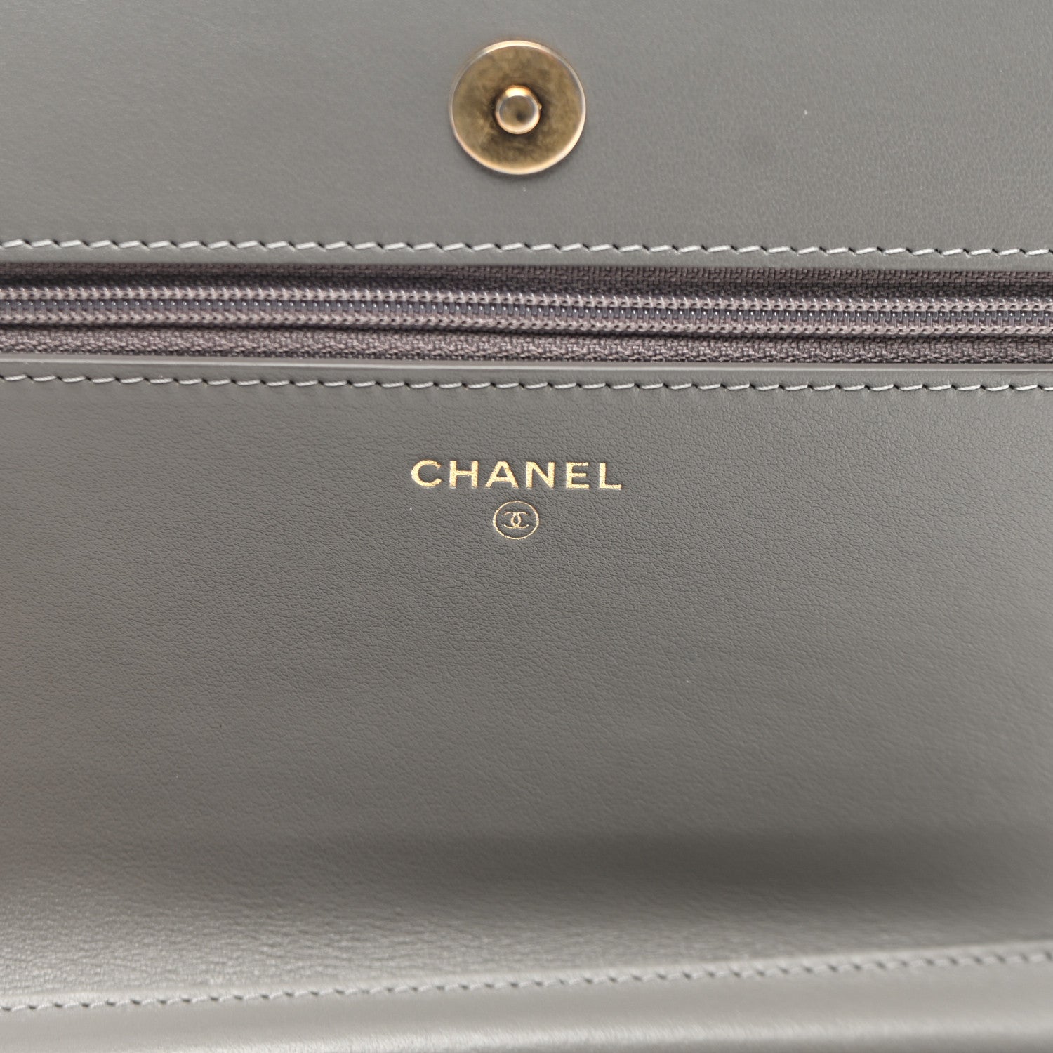 Chanel Caviar Quilted Boy Wallet On Chain WOC Grey 6 of 13