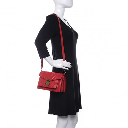 MCM Lambskin Quilted Small Patricia Crossbody Bag Ruby Red 3 of 12