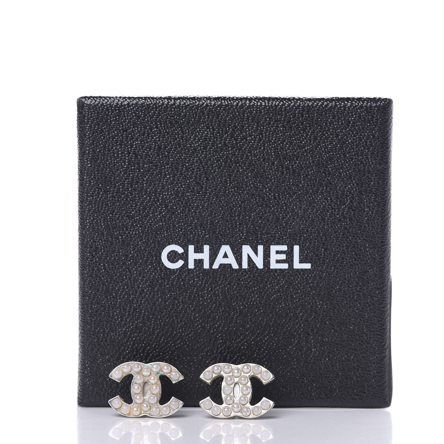 Chanel Pearl CC Earrings Silver 6 of 6