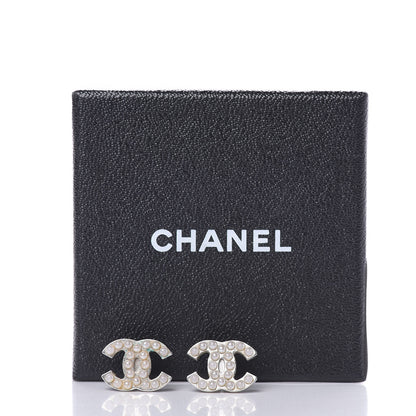 Chanel Pearl CC Earrings Silver 6 of 6