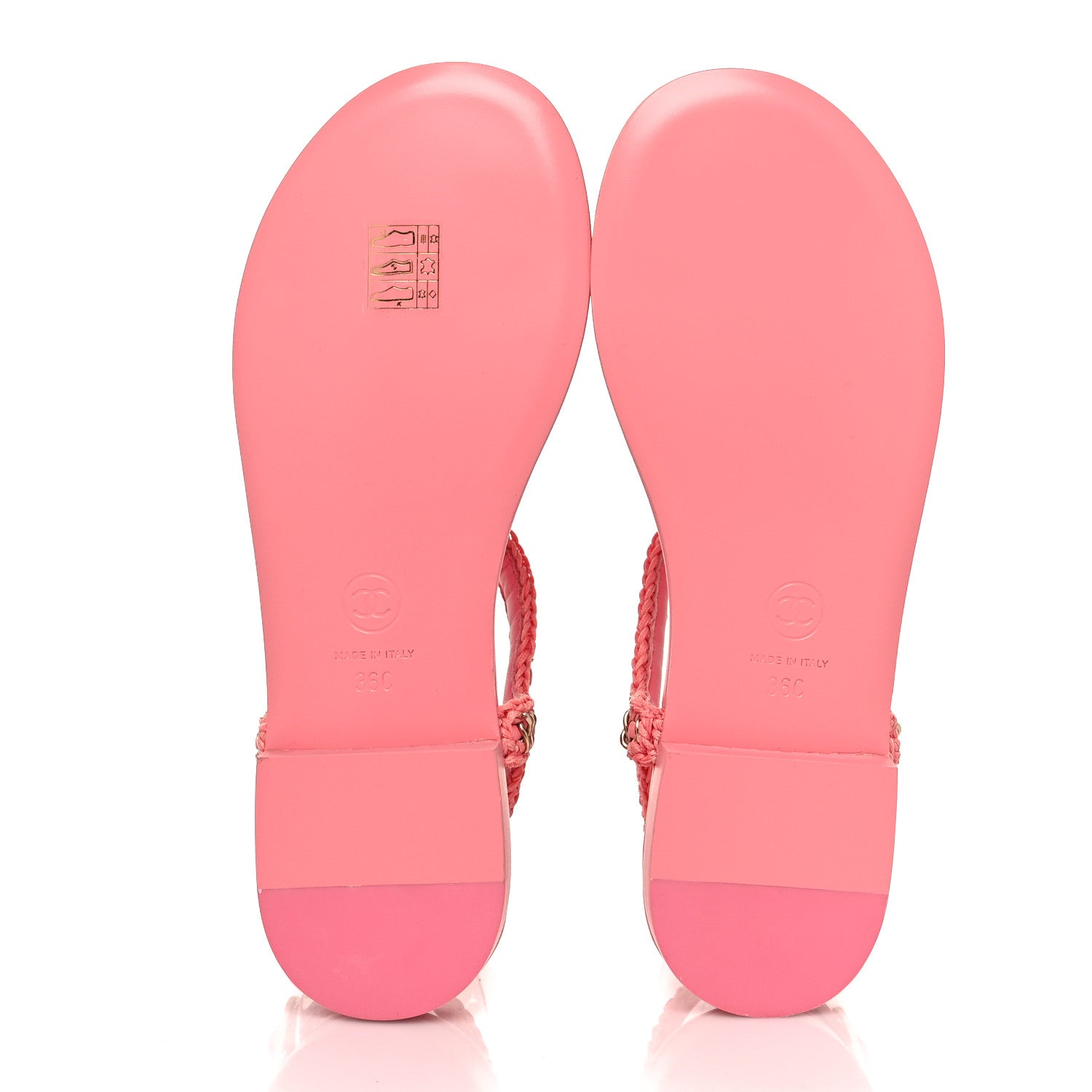 Chanel Lambskin Embroidered CC Thong Sandals 36 Pink 5 of 9