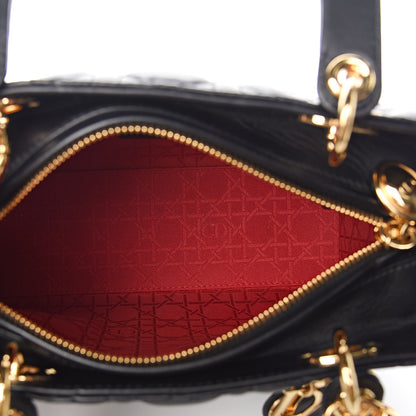 Christian Dior Lambskin Cannage Medium Lady Dior Black 5 of 13
