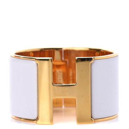 Hermes Enamel Extra Wide Clic Clac H Bracelet PM White 1 of 5