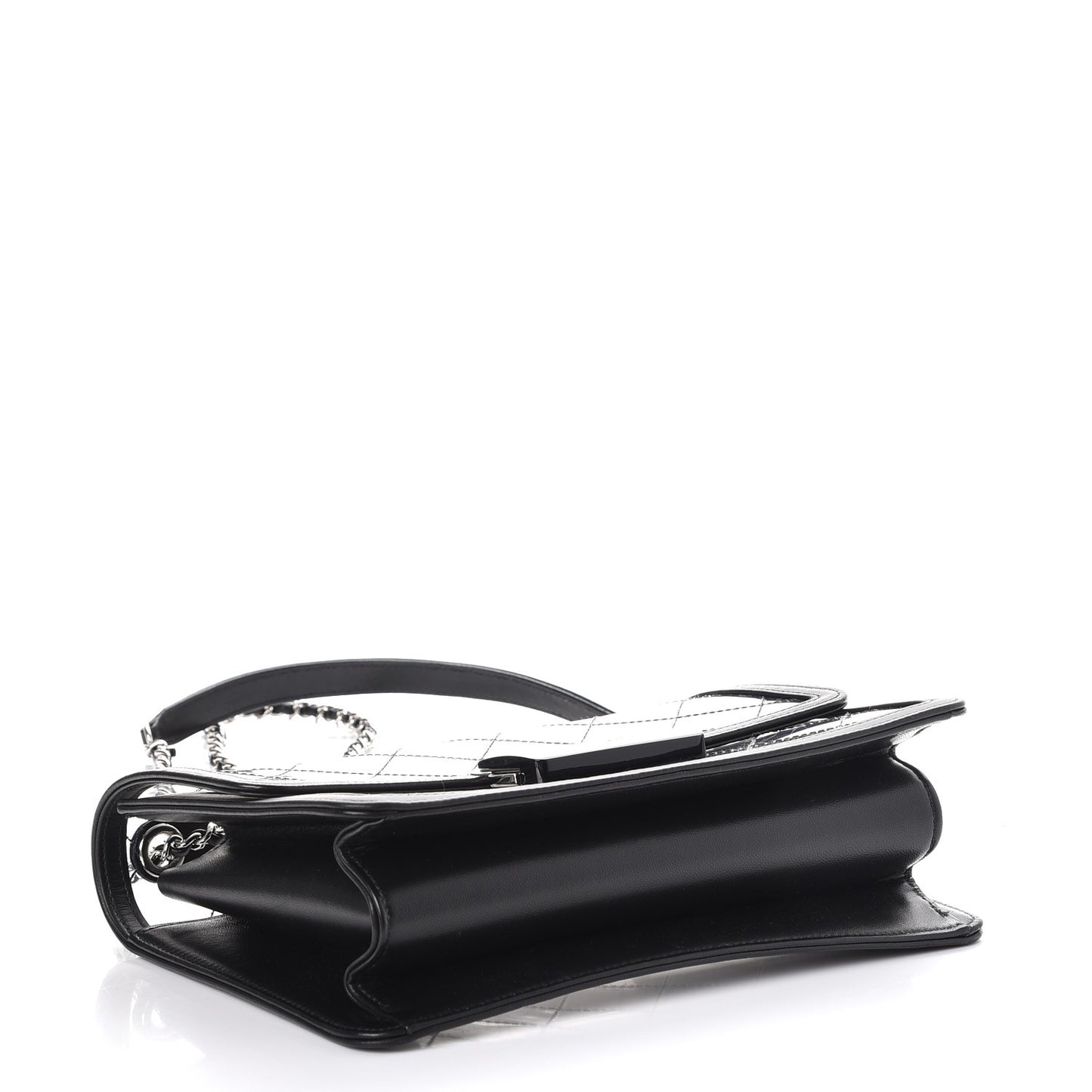 PVC Lambskin Quilted Beauty Lock Flap Black