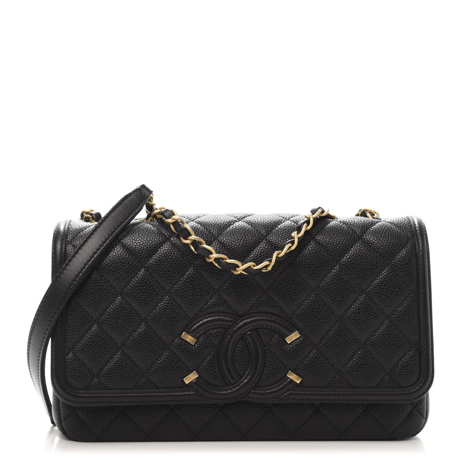Chanel Caviar Quilted Medium CC Filigree Flap Black 1 of 13