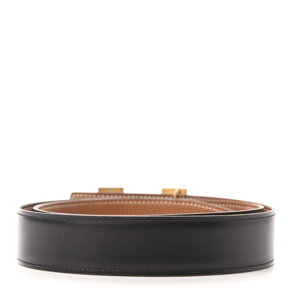 Hermes Box Togo 32mm H Belt 90 Black Gold 2 of 6