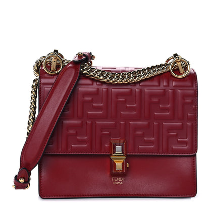 Fendi Vitello Liberty FF 1974 Embossed Small Kan I Shoulder Bag Fragola 1 of 10
