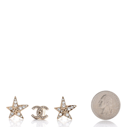 Chanel Swarovski Crystal CC Star Earphone Charms Gold 2 of 6