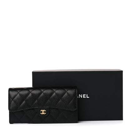 Chanel Caviar Quilted Large Gusset Flap Wallet Black 11 of 11