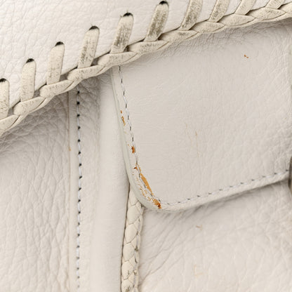 Christian Dior Calfskin Braided Gaucho Double Saddle Bag White 15 of 21