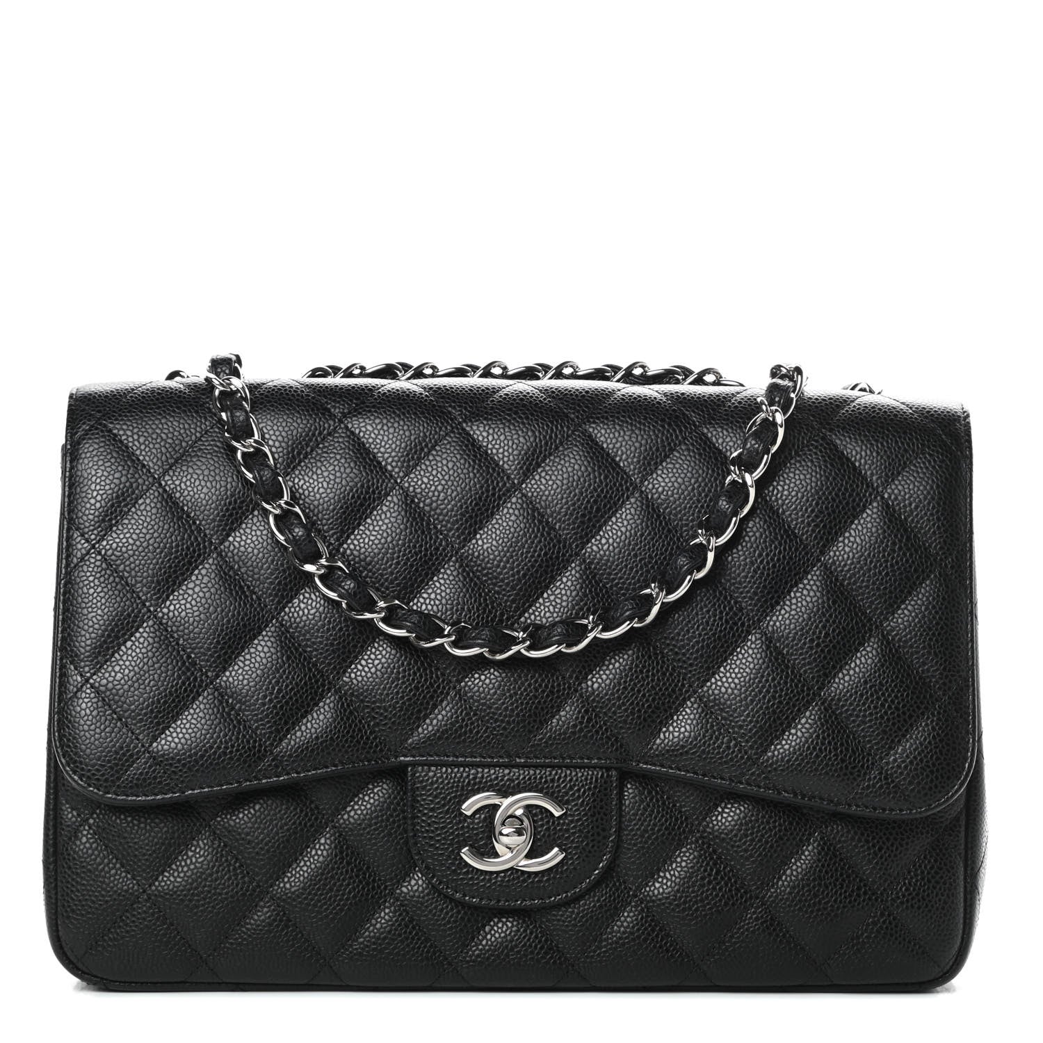 Chanel Caviar Quilted Jumbo Single Flap Black 1 of 11