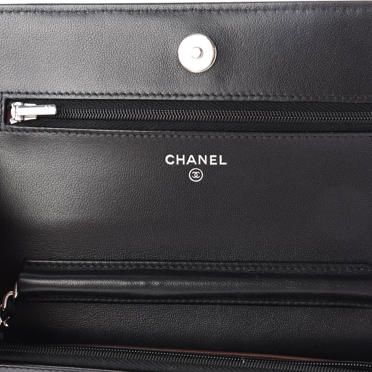 Chanel Lambskin Quilted Wallet On Chain WOC Black 7 of 11