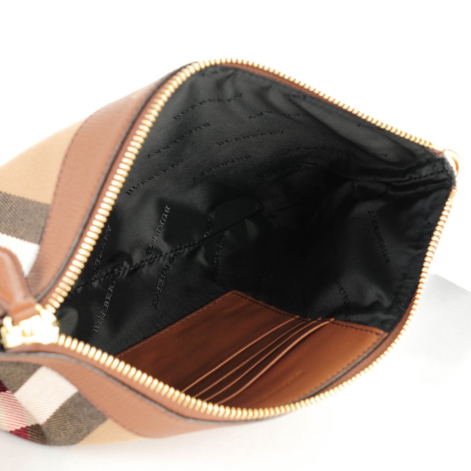 Burberry House Check Derby Peyton Crossbody Clutch Bag Tan 5 of 8