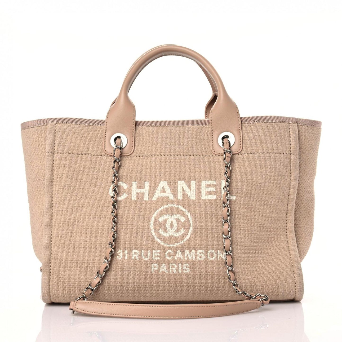 Mixed Fibers Medium Deauville Tote Beige