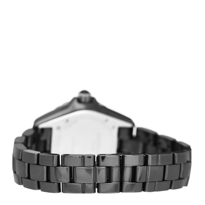 Chanel Stainless Steel Ceramic Diamond 33mm J12 Quartz Watch Black 3 of 5
