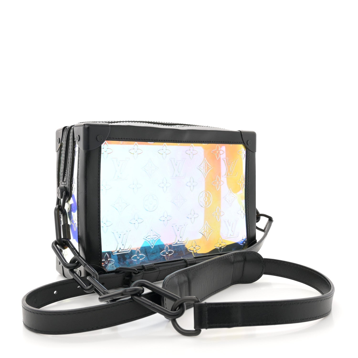 Louis Vuitton Calfskin PVC Monogram Solar Ray Soft Trunk Iridescent Prism Black 3 of 14