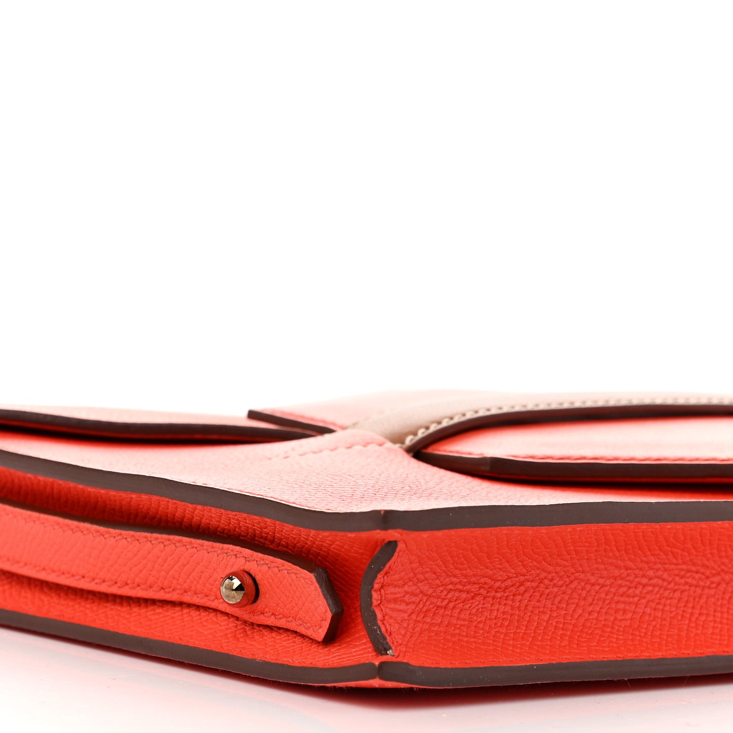Epsom Evercolor Tadelakt Barenia Faco II Clutch Orange Poppy Fauve