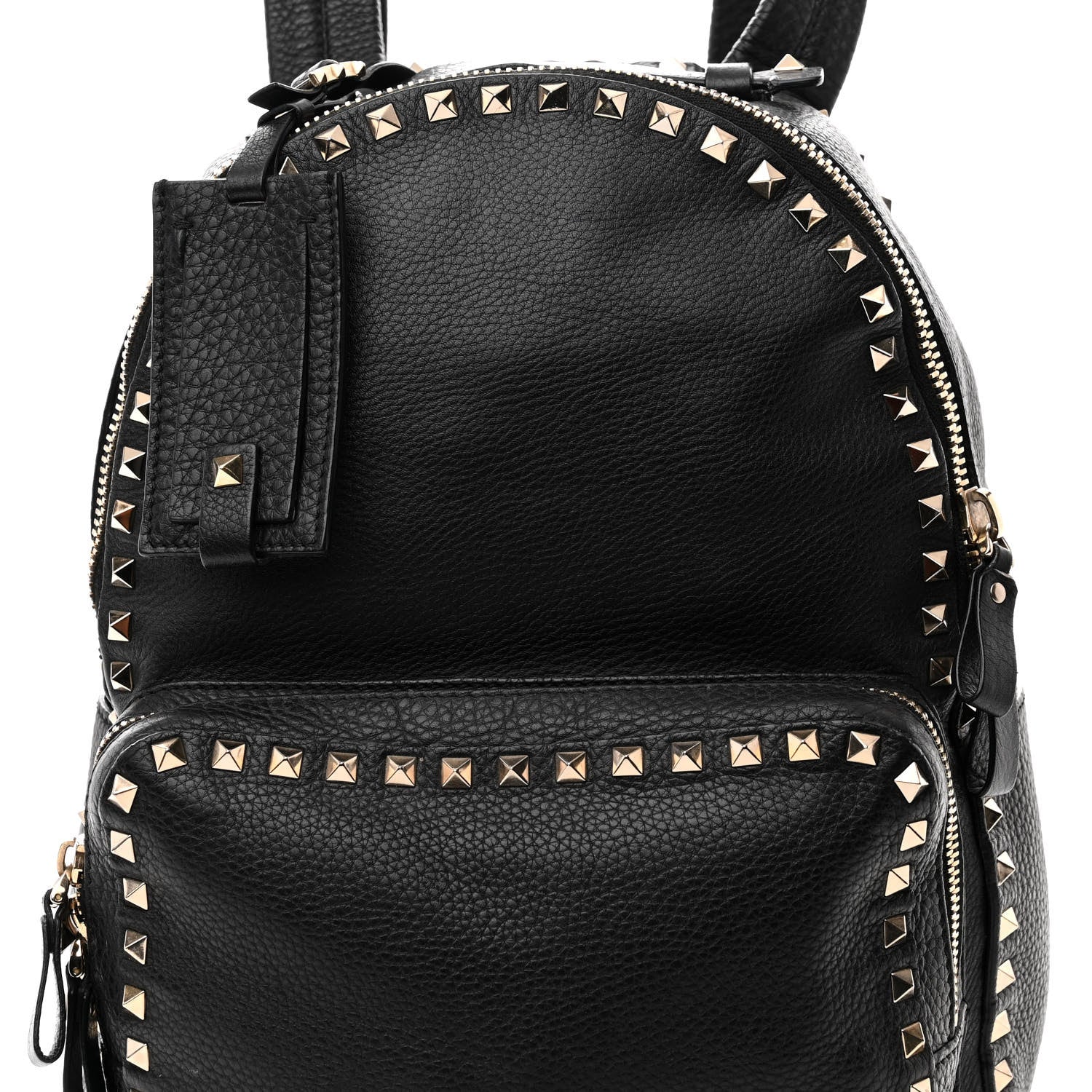 Valentino Garavani Grained Calfskin Medium Rockstud Backpack Black 8 of 13