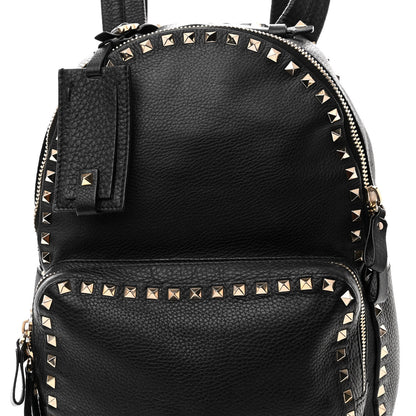 Valentino Garavani Grained Calfskin Medium Rockstud Backpack Black 8 of 13