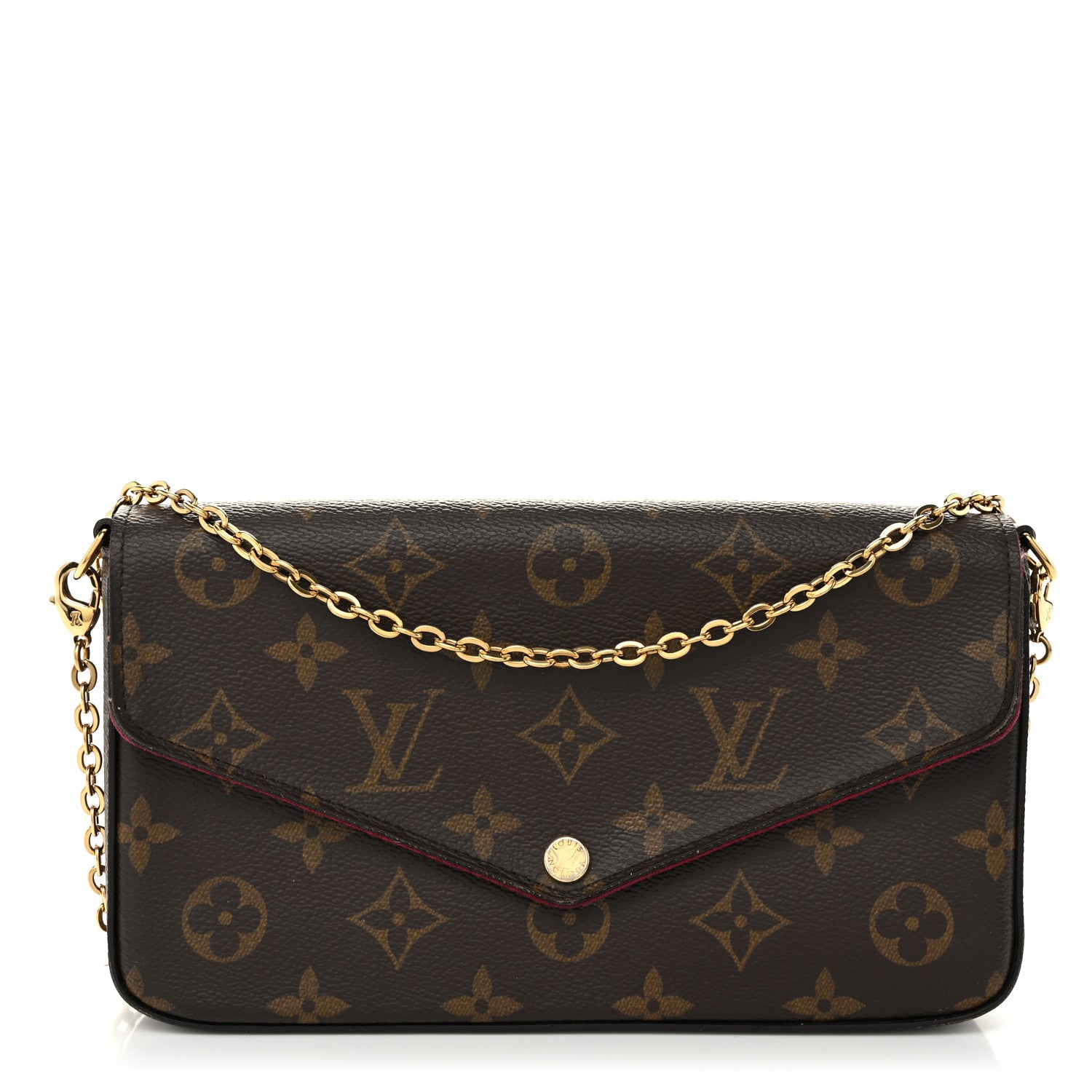 Louis Vuitton Monogram Pochette Felicie Chain Wallet Fuchsia 1 of 11