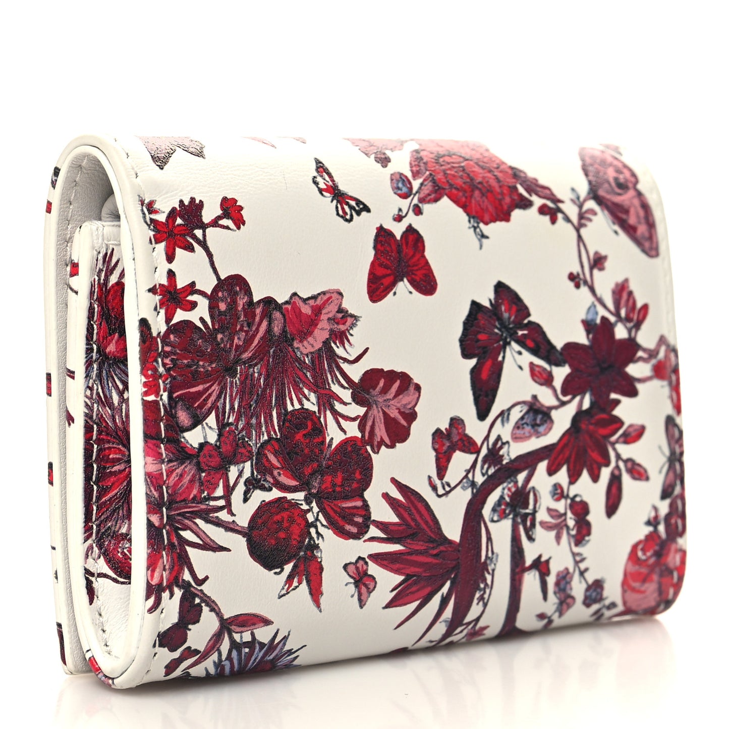 Calfskin Print Caro XS Wallet White Multicolor