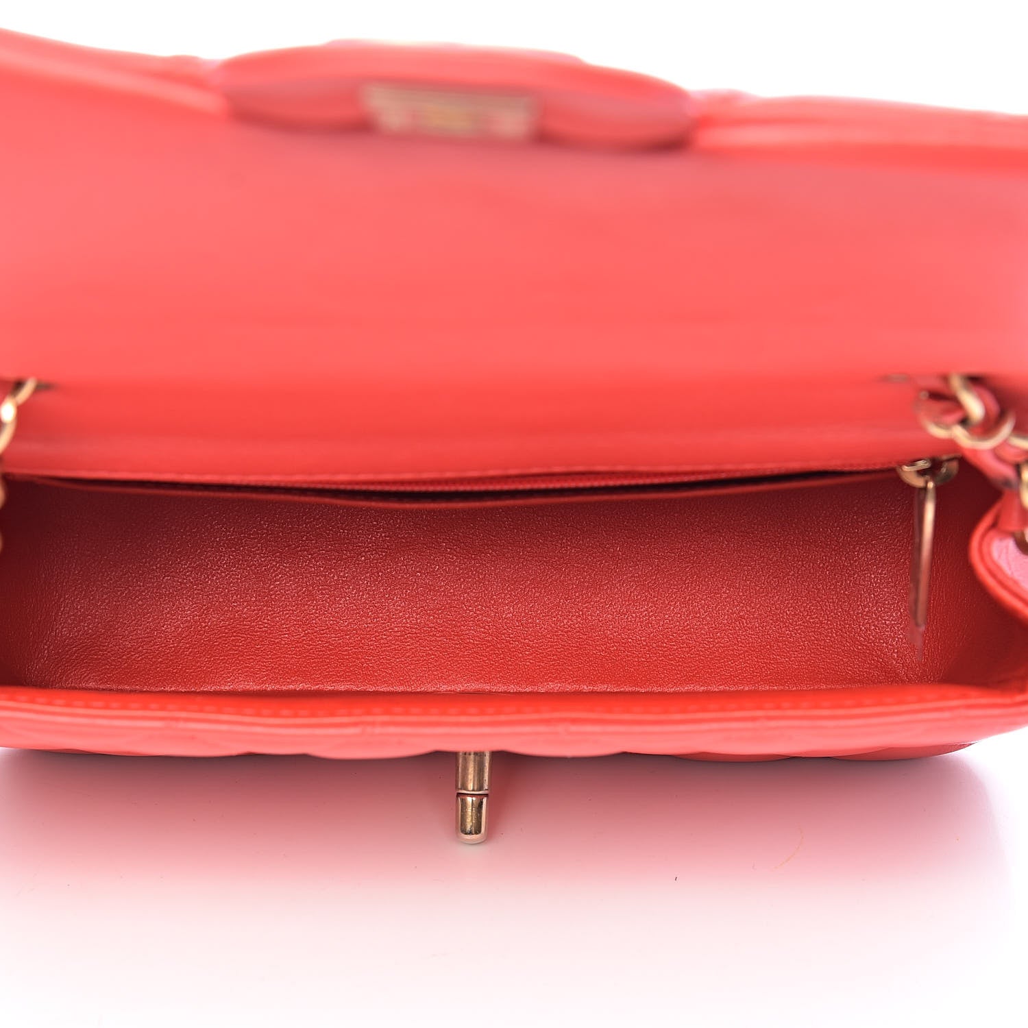 Chanel Lambskin Quilted Mini Rectangular Flap Red 5 of 10