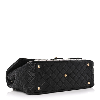 Chanel Calfskin Quilted XXL Travel Flap Bag Black 4 of 12