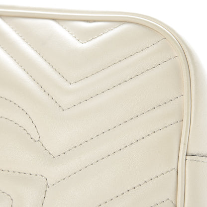 Gucci Calfskin Matelasse Medium GG Marmont Chain Shoulder Bag Mystic White 13 of 16