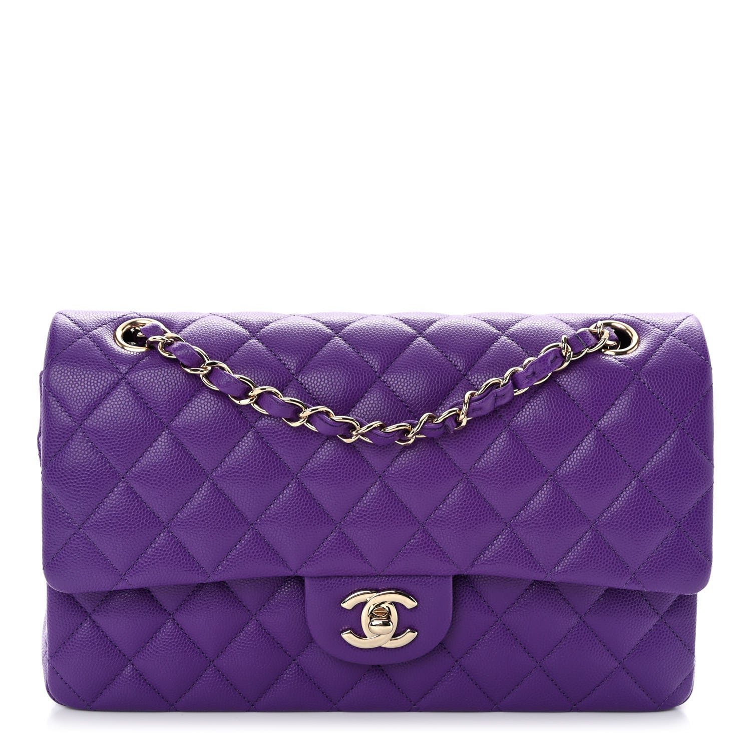 Chanel Caviar Quilted Medium Double Flap Purple 1 of 11