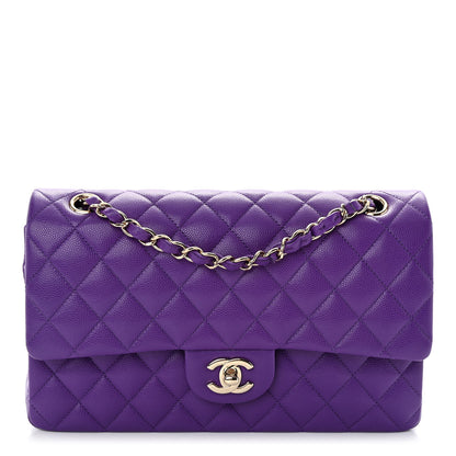 Chanel Caviar Quilted Medium Double Flap Purple 1 of 11