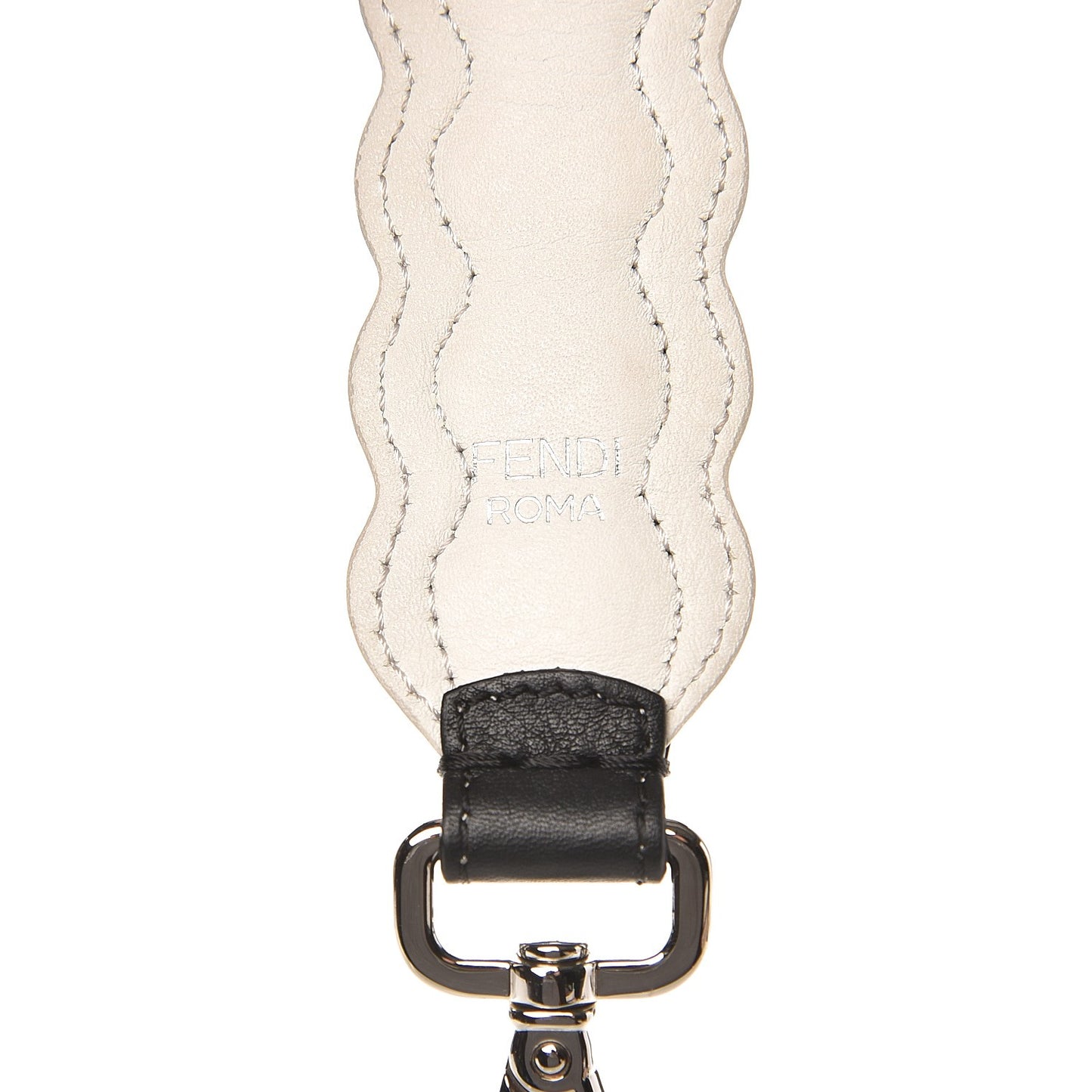 Calfskin Studded Mini Strap You Black Gold Silver